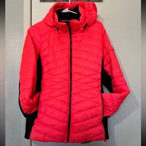 Calvin Klein | Women's Hooded Quilted Jacket - Neon Orange